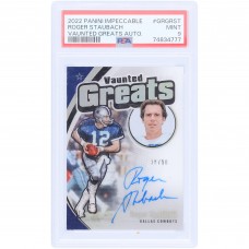Roger Staubach Dallas Cowboys Autographed 2022 Panini Impeccable Vaunted Greats #GRG-RST #38/50 PSA Authenticated 9 Card