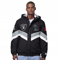 Las Vegas Raiders OVO x Starter Black Sideline Full-Snap Puffer Jacket