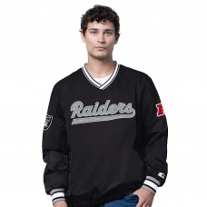 Las Vegas Raiders OVO x Starter Black Trainer V-Neck Pullover Jacket