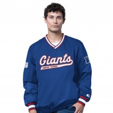 New York Giants OVO x Starter Royal Trainer V-Neck Pullover Jacket New York Giants OVO x Starter Royal Trainer V-Neck Pullover Jacket