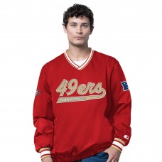 San Francisco 49ers OVO x Starter Scarlet Trainer V-Neck Pullover Jacket San Francisco 49ers OVO x Starter Scarlet Trainer V-Neck Pullover Jacket