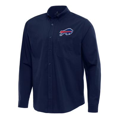 Рубашка с длинным рукавом Buffalo Bills Antigua Navy Flight Woven Tri-Blend