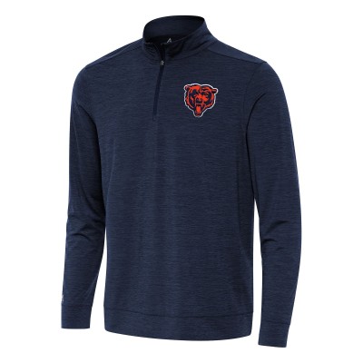 Chicago Bears Antigua Heather Navy Bright Quarter-Zip Top