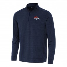 Denver Broncos Antigua Heather Navy Bright Quarter-Zip Top