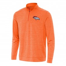 Denver Broncos Antigua Heather Orange Bright Quarter-Zip Top