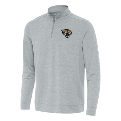 Кофта на короткой молнии Jacksonville Jaguars Antigua Bright - Heather Gray