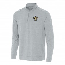 New Orleans Saints Antigua Heather Gray Bright Quarter-Zip Top