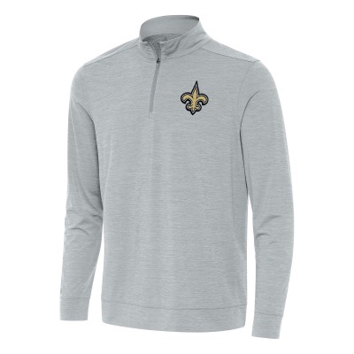 New Orleans Saints Antigua Heather Gray Bright Quarter-Zip Top
