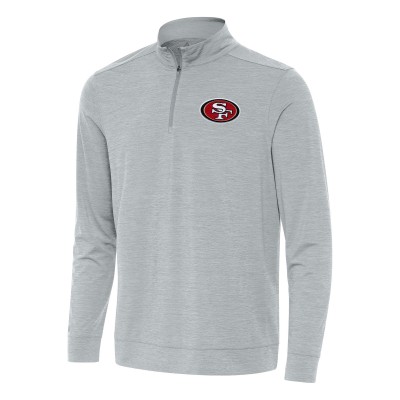 Кофта на короткой молнии San Francisco 49ers Antigua Bright - Heather Gray