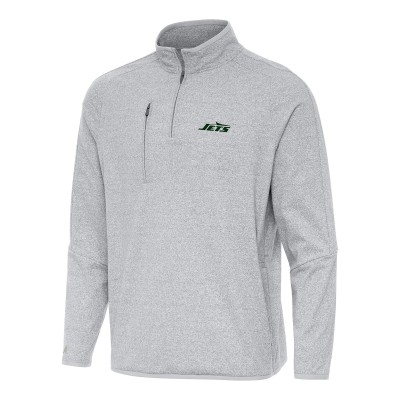 Кофта на короткой молнии New York Jets Antigua Certain Tri-Blend - Heather Gray