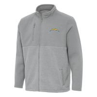 Los Angeles Chargers Antigua Gray Daily Fused Full-Zip Jacket