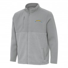 Los Angeles Chargers Antigua Gray Daily Fused Full-Zip Jacket
