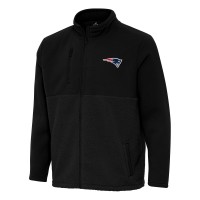 New England Patriots Antigua Black Daily Fused Full-Zip Jacket