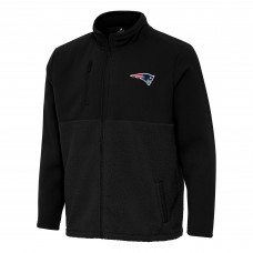 New England Patriots Antigua Black Daily Fused Full-Zip Jacket