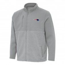 New England Patriots Antigua Gray Daily Fused Full-Zip Jacket