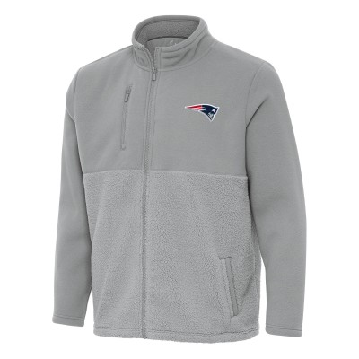 New England Patriots Antigua Gray Daily Fused Full-Zip Jacket