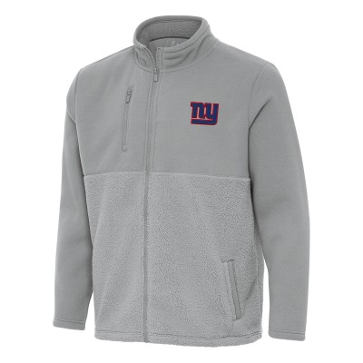 New York Giants Antigua Gray Daily Fused Full-Zip Jacket