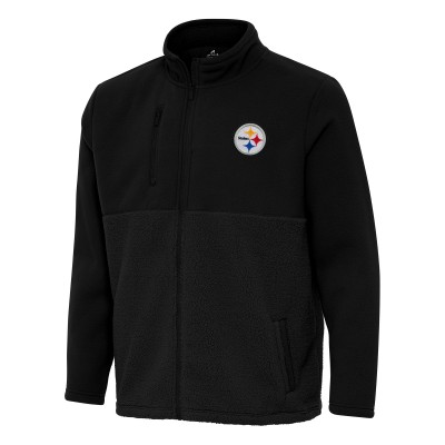 Pittsburgh Steelers Antigua Black Daily Fused Full-Zip Jacket
