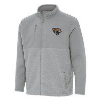 Jacksonville Jaguars Antigua Gray Daily Fused Full-Zip Jacket