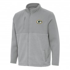 Толстовка на молнии Green Bay Packers Antigua Gray Daily Fused