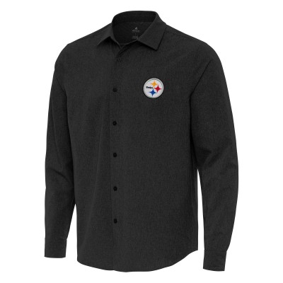 Рубашка Pittsburgh Steelers Antigua Black Exposure Woven