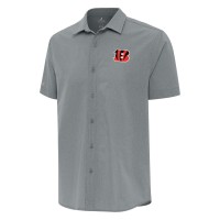 Cincinnati Bengals Antigua Gray Activate Woven Button-Up Shirt