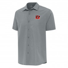 Cincinnati Bengals Antigua Gray Activate Woven Button-Up Shirt
