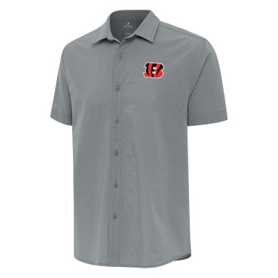 Cincinnati Bengals Antigua Gray Activate Woven Button-Up Shirt