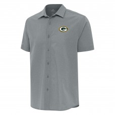 Рубашка с коротким рукавом Green Bay Packers Antigua Activate Woven - Gray
