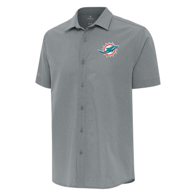 Рубашка с коротким рукавом Miami Dolphins Antigua Activate Woven - Gray