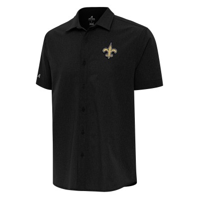 Рубашка с коротким рукавом New Orleans Saints Antigua Activate Woven - Black