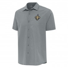 Рубашка с коротким рукавом New Orleans Saints Antigua Gray Activate Woven