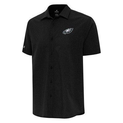 Рубашка с коротким рукавом Philadelphia Eagles Antigua Activate Woven - Black