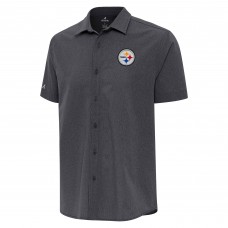Рубашка с коротким рукавом Pittsburgh Steelers Antigua Activate Woven - Black