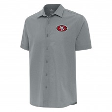 Рубашка с коротким рукавом San Francisco 49ers Antigua Activate Woven - Gray