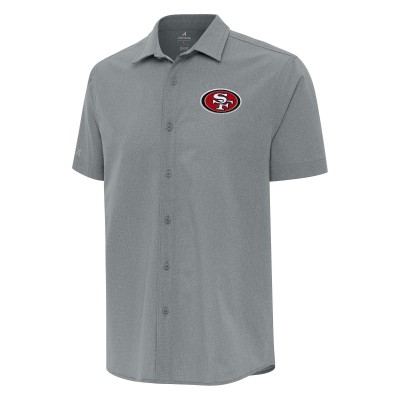 Рубашка с коротким рукавом San Francisco 49ers Antigua Activate Woven - Gray