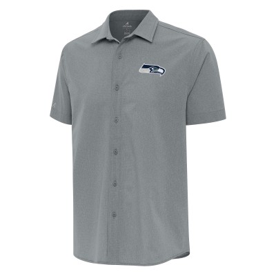 Рубашка с коротким рукавом Seattle Seahawks Antigua Activate Woven - Gray