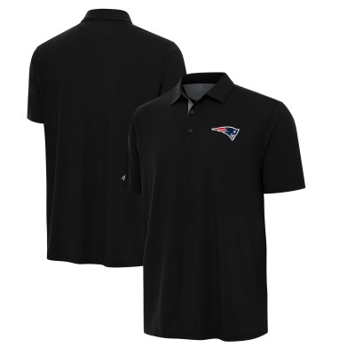 New England Patriots Antigua Black/Gray Era Polo
