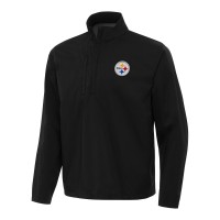 Pittsburgh Steelers Antigua Black Brisk Quarter-Zip Pullover Jacket