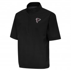Футболка на короткой молнии Atlanta Falcons Antigua Black Brisk Windshirt