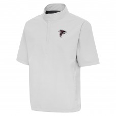 Футболка на короткой молнии Atlanta Falcons Antigua Heather Gray Brisk Windshirt