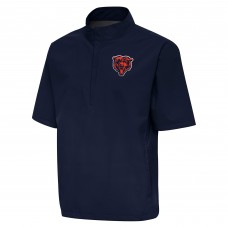 Футболка на короткой молнии Chicago Bears Antigua Navy Brisk