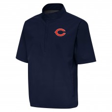 Футболка на короткой молнии Chicago Bears Antigua Navy Brisk