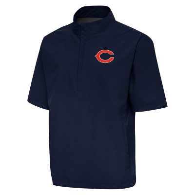 Футболка на короткой молнии Chicago Bears Antigua Navy Brisk