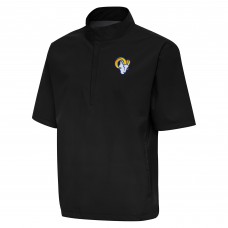 Футболка на короткой молнии Los Angeles Rams Antigua Brisk Windshirt - Black