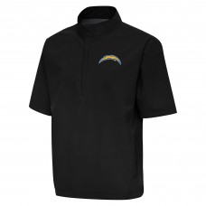 Футболка на короткой молнии Los Angeles Chargers Antigua Brisk Windshirt - Black