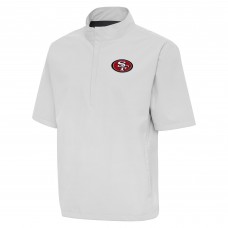 Футболка на короткой молнии San Francisco 49ers Antigua Brisk Windshirt - Heather Gray