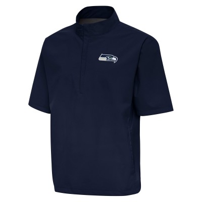 Футболка на короткой молнии Seattle Seahawks Antigua Brisk Windshirt - College Navy