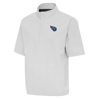 Футболка на короткой молнии Tennessee Titans Antigua Brisk Windshirt - Heather Gray