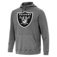 Las Vegas Raiders Antigua Heather Black Cloud Pullover Hoodie